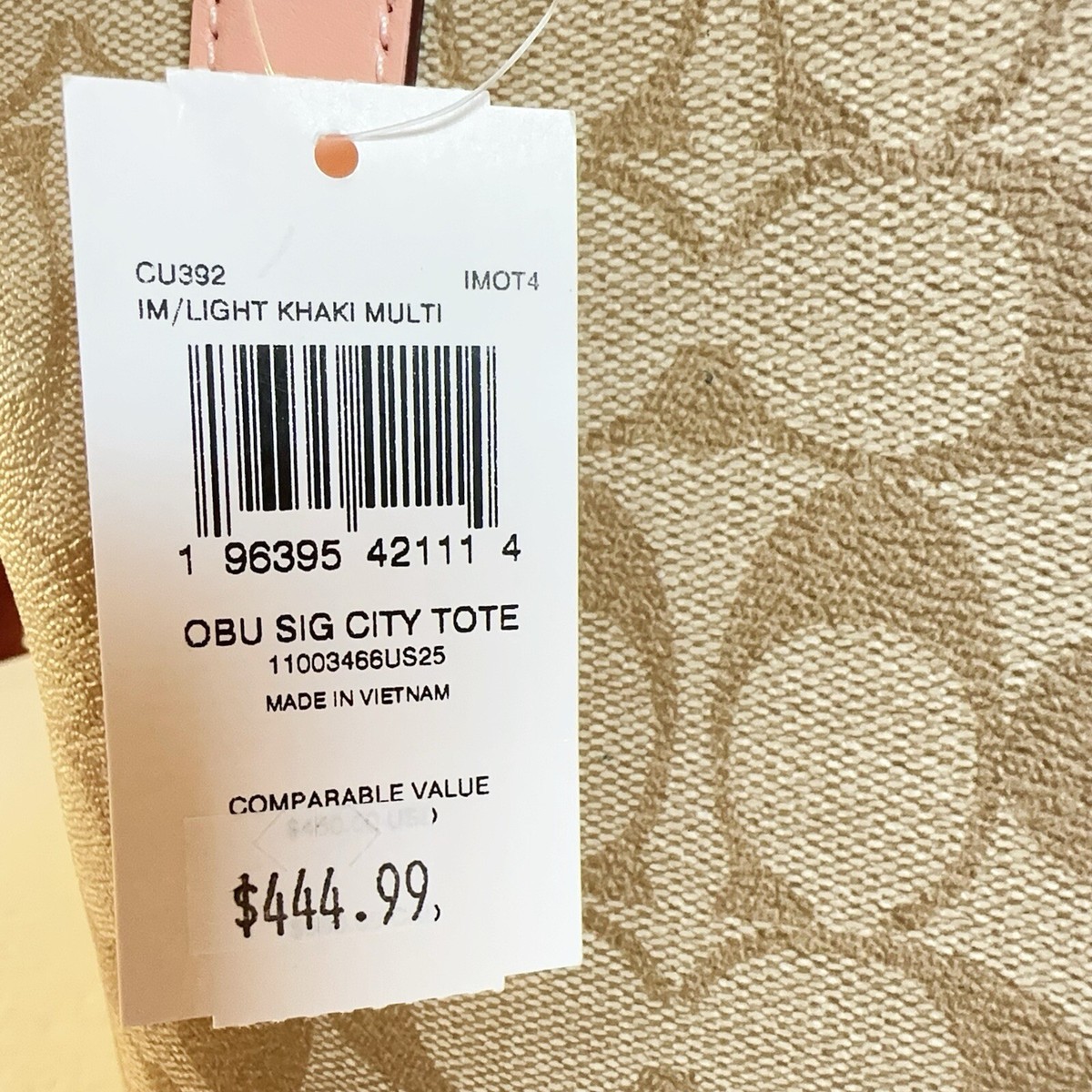 NWT Coach CU392 Coach X Observed By Us City Tote Bag In