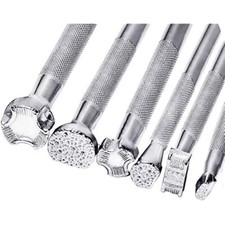 6pcs Leather Tools Working Saddle Making Set Carving Craft Stamps Punch DIY