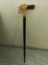 Antique Elephant Styled Designer Natural  Wooden Hiking Staffs Hand Carved Gift