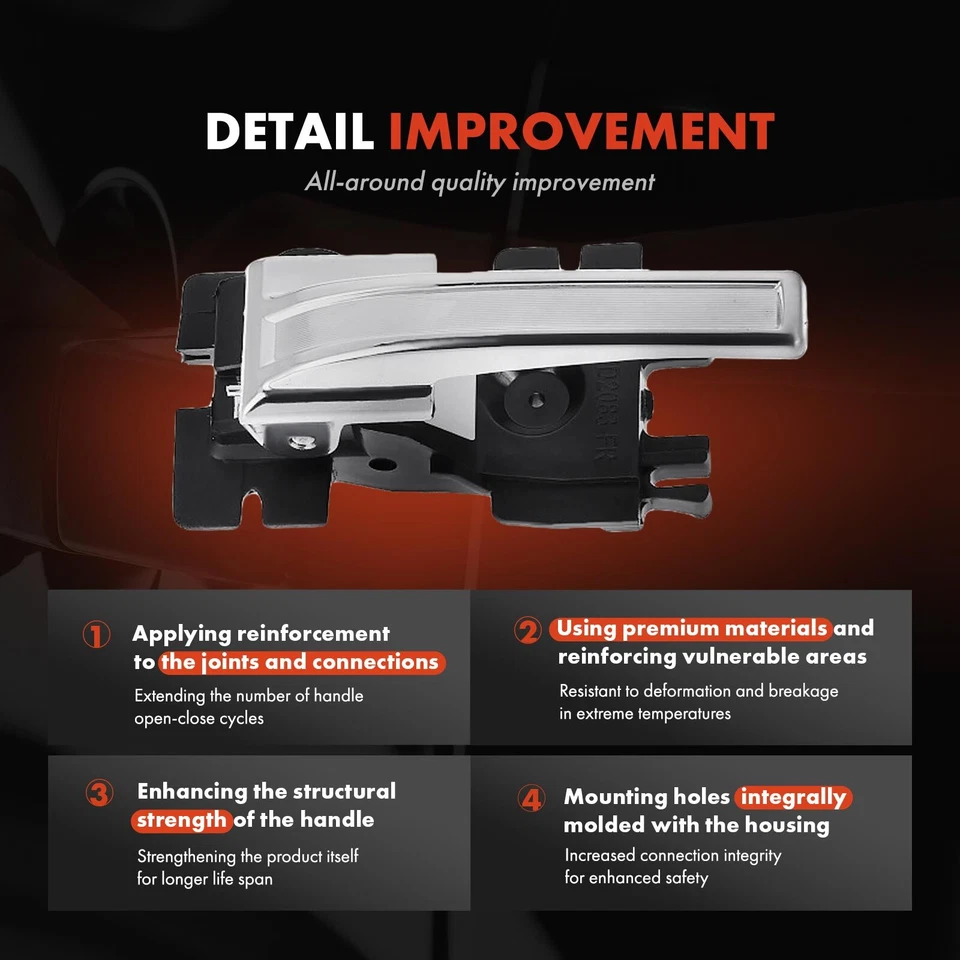 Manija de puerta interior cromada delantera derecha para Ford Thunderbird 1989-1995 Mercury Foto 3 de 4