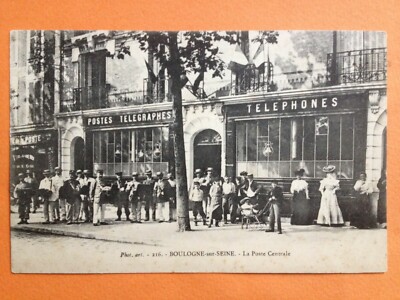 Postcard 1900 BOULOGNE BILLANCOURT Hauts de Seine THE CENTRAL POST OFFICE