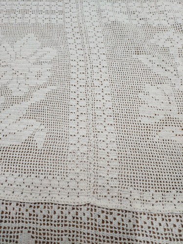 Copriletto matrimoniale Italy Ricamato A Mano Uncinetto Pizzo vintage Tov34 - Foto 9 di 17