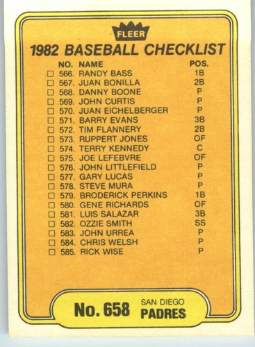 1982 Fleer Baseball #601-659 NM you pick complete your set - Picture 59 of 61