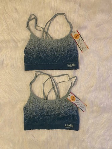 Kindly Yours Bra Womens Size Small Blue Wireless Racerback Bralette Bundle