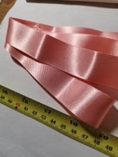 1 Metre, Peachy Pink Ribbon, 25mm Wide, Satin. 