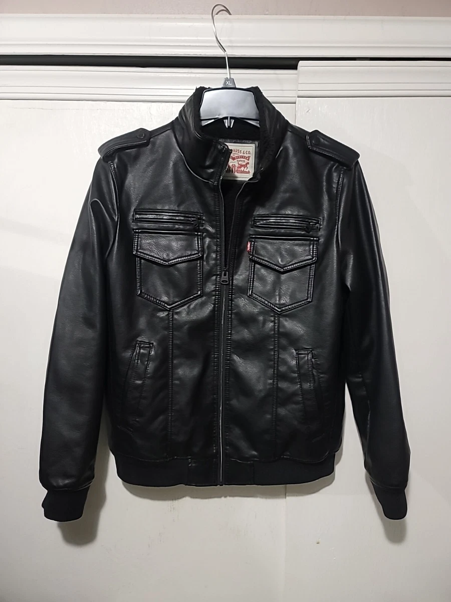 Levi strauss leather jacket mens outlet