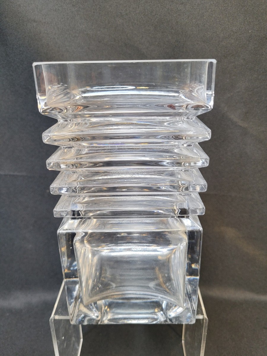 MCM Riihimaen Lasi Tamara Aladin Harmonikka Clear Vase 7 6/8 MCM Riihimaen Lasi Tamara Aladin Harmonikka Clear Vase 7 6/8