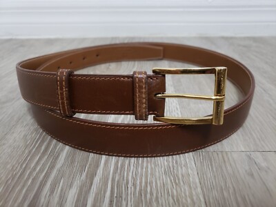 Weston Paris Leather Belt, med brown, Made in France, fit 41