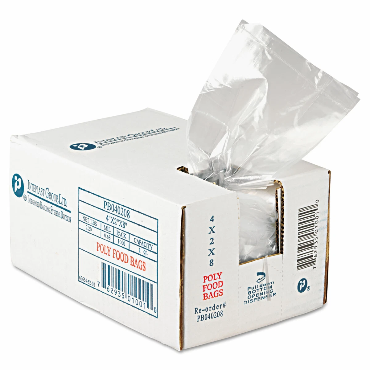 Inteplast Group Get Reddi Food Poly Bag 4 x 2 x 8 16oz .68mil