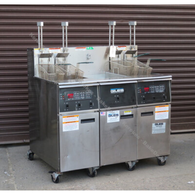 Giles Electric Banked Fryer EOF-14/FFLT/14, W/Autolift System, Used