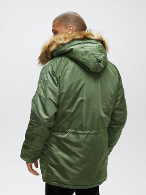 Alpha Industries Slim Fit N-3B Parka Coat Nylon Extreme Cold