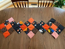 Halloween Handmade Patchwork Quilted Table Runner 18.75x57.5”Pumpkins & Ghosts
