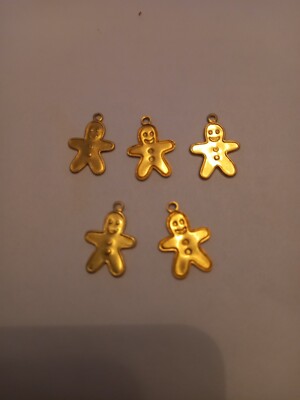5 x Lebkuchenmänner Messing Charms