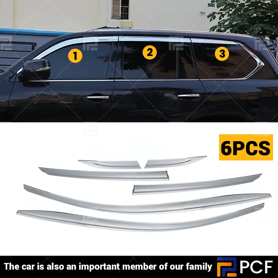 Para LEXUS LX570 2016-2021 Viseras de ventana Parasol Protector de lluvia Cromo Foto 4 de 4