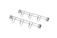 Side Bar w/3 Hooks, 13.4" Wide, Fits 3/4" Pole Diameter, Chrome Color, 2-PACK