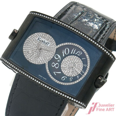 Uhr Korloff Paris K52 Montre Quarz Ref. DT52B/g99 Edelstahl PVD Diamanten 