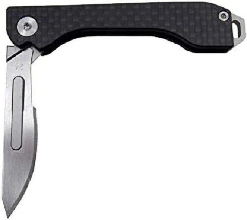 outROAR Gear Folding Scalpel Knife with Carbon Fiber Handle & 10 Replaceable - Picture 7 of 9