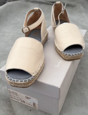 Act. Series A. Avarca Blush Leather Espadrilles Sz 38 IOB Handcrafted in Spain