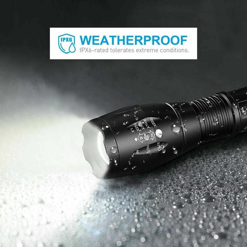 1/2/4Pack Tactical LED Flashlight High Powered 5 Modes Zoomable Torch Handheld - Picture 6 of 18