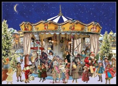 The Christmas Carousel 2 - DIY DMC Chart Counted Cross Stitch Patterns 14 ct   