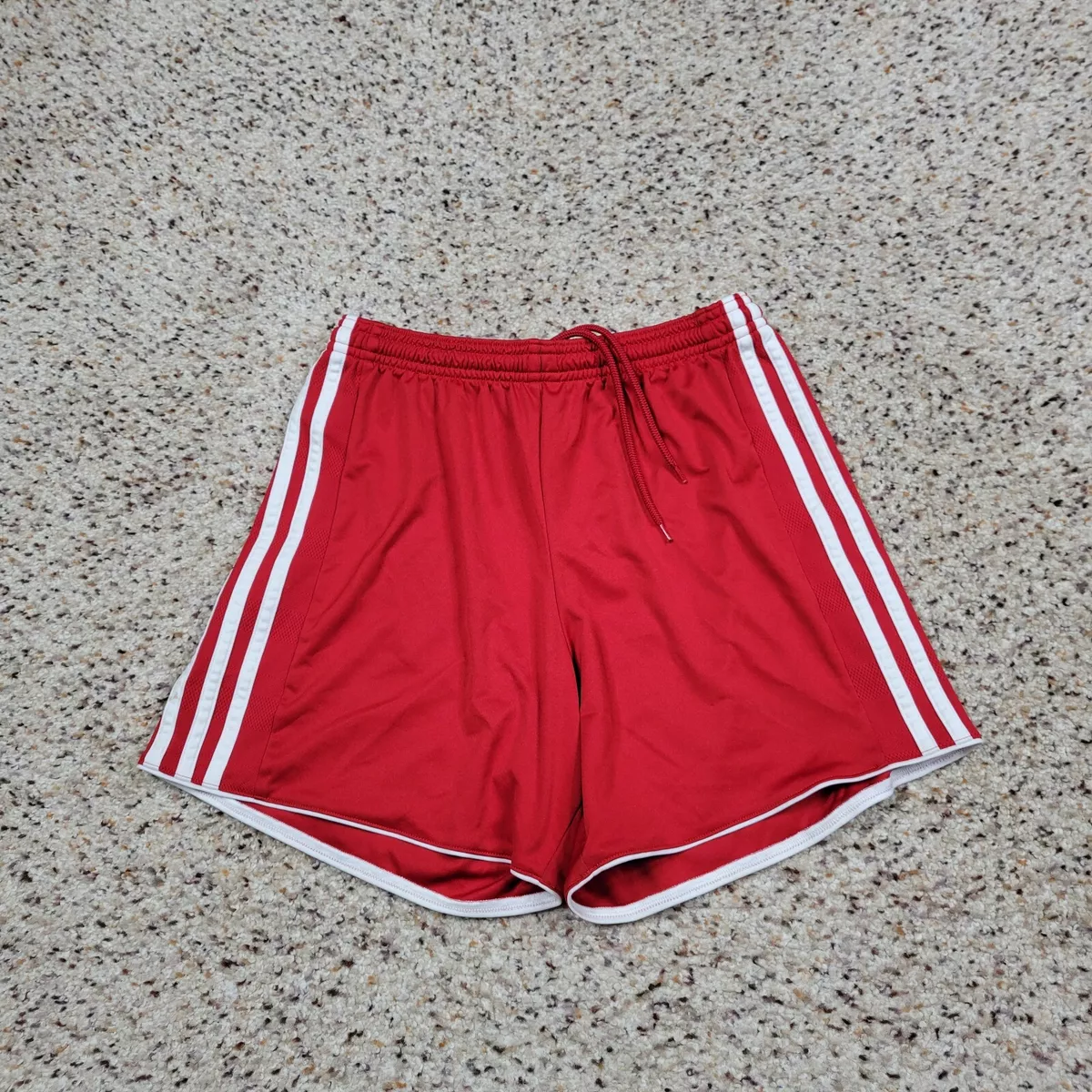 Adidas Shorts Women Small Red White Stripes Athletic Workout Gym Run Adult  A4