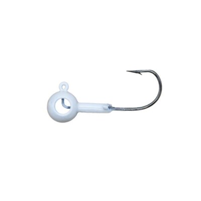 Lealand's Lures Eyehole Round Jighead 1/8oz size 1 hook LL22102 White 15ct