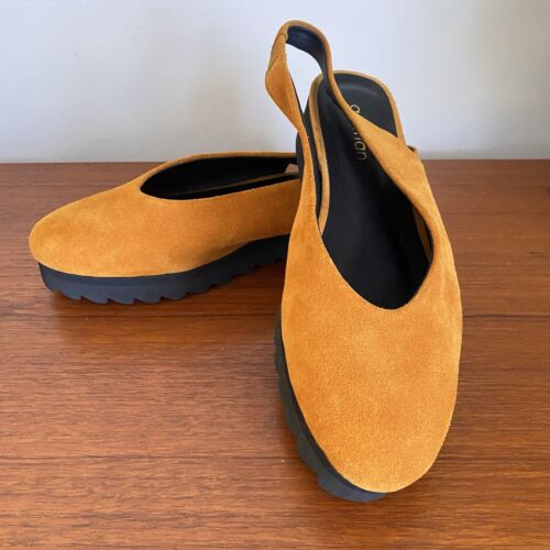 GORMAN ~ Mustard SUEDE Leather SLIP ON Slingback SHOES Size 38 ~ Gently Worn - Picture 6 of 15