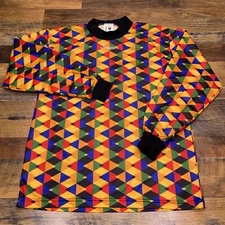 UHLSport Goalkeeper Shirt Mens Large Argyle Yellow Red Gaolie