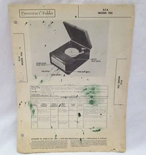 Vintage Howard W Sams Photofact Folder ECA Model 106 Radio Parts Manual