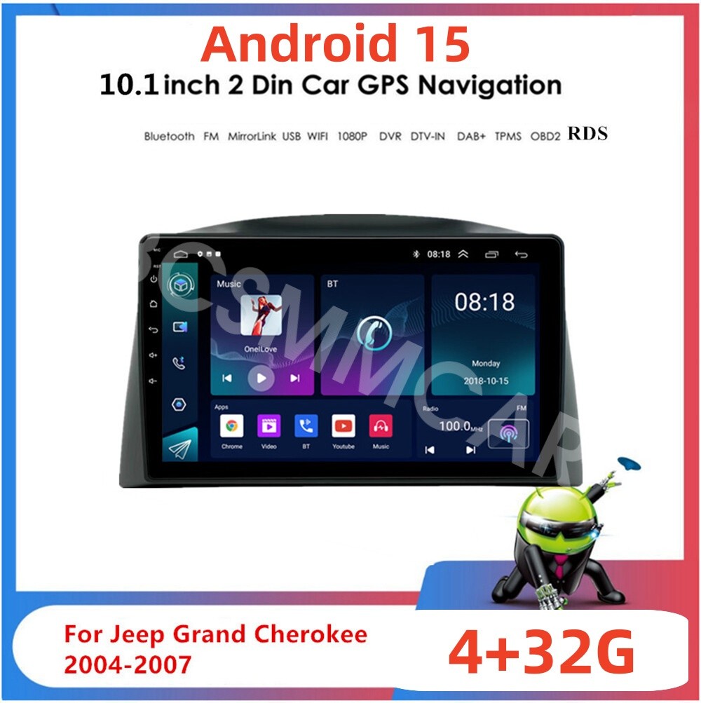For Apple Carplay Android Auto Stereo Radio For 2004-2007 Jeep Grand Cherokee