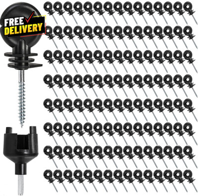 120 Pack Electric Fence Insulators Screw In Ring Post Wood Post Farm Fencing 