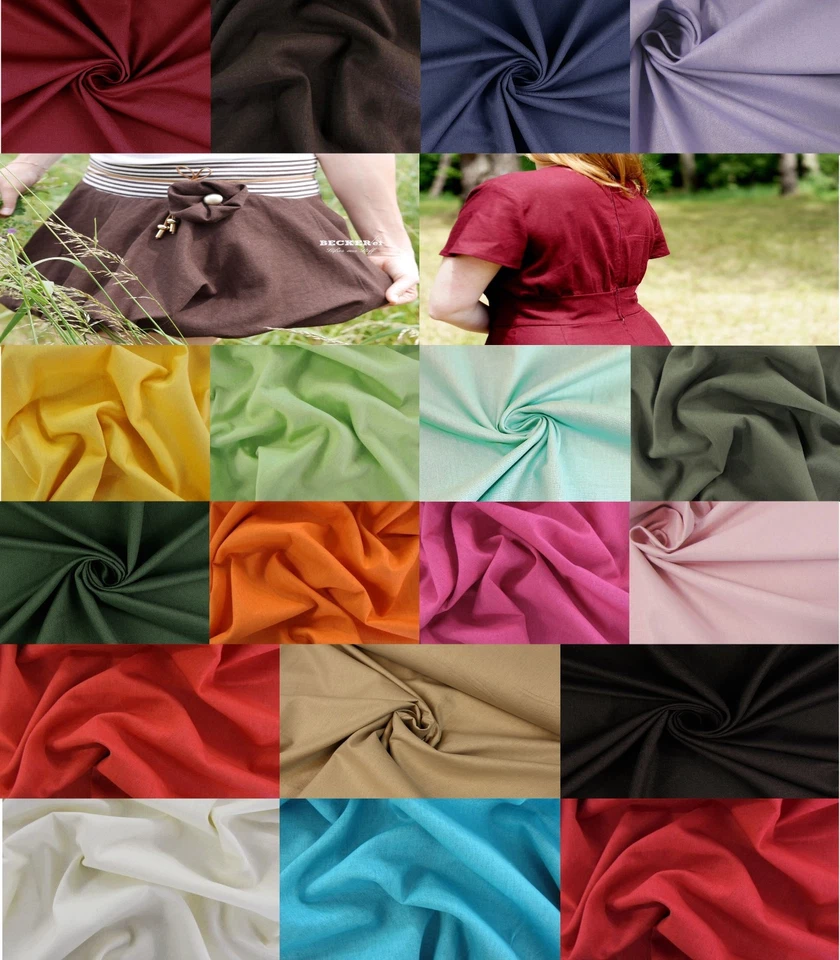 LEINEN VISKOSE Stoff leicht weich klassisch elegant Kleider ORANGE EUR 12,98/m - Bild 2 von 2