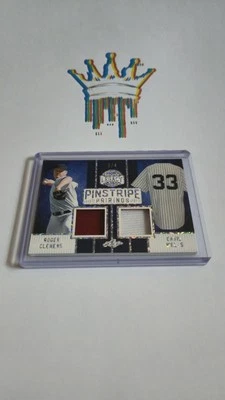 LEAF Bronx Legacy WELLS - CLEMENS Pinstripes Pairings Dual GameUsedRelic 2/4 - Bild 1 von 2