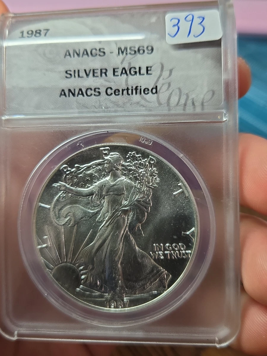 ANACS Certified American Eagle MS 69 Silver Bullion Coins for sale