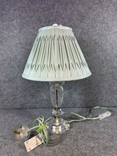 LAURA ASHELY~Pinch Pleat sage green Silk Lampshade With Solid Glass Base