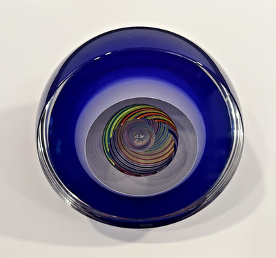 Paul HARRIE Art Glass Paperweight, Unikat, 2004, Signiert, Siegel, 12 cm, 1,7 kg