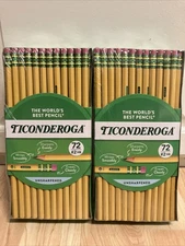 (2 Packs) Ticonderoga #2 Pencils, #2 Lead, Soft, 2 Packs of 72 = 144 Pencils