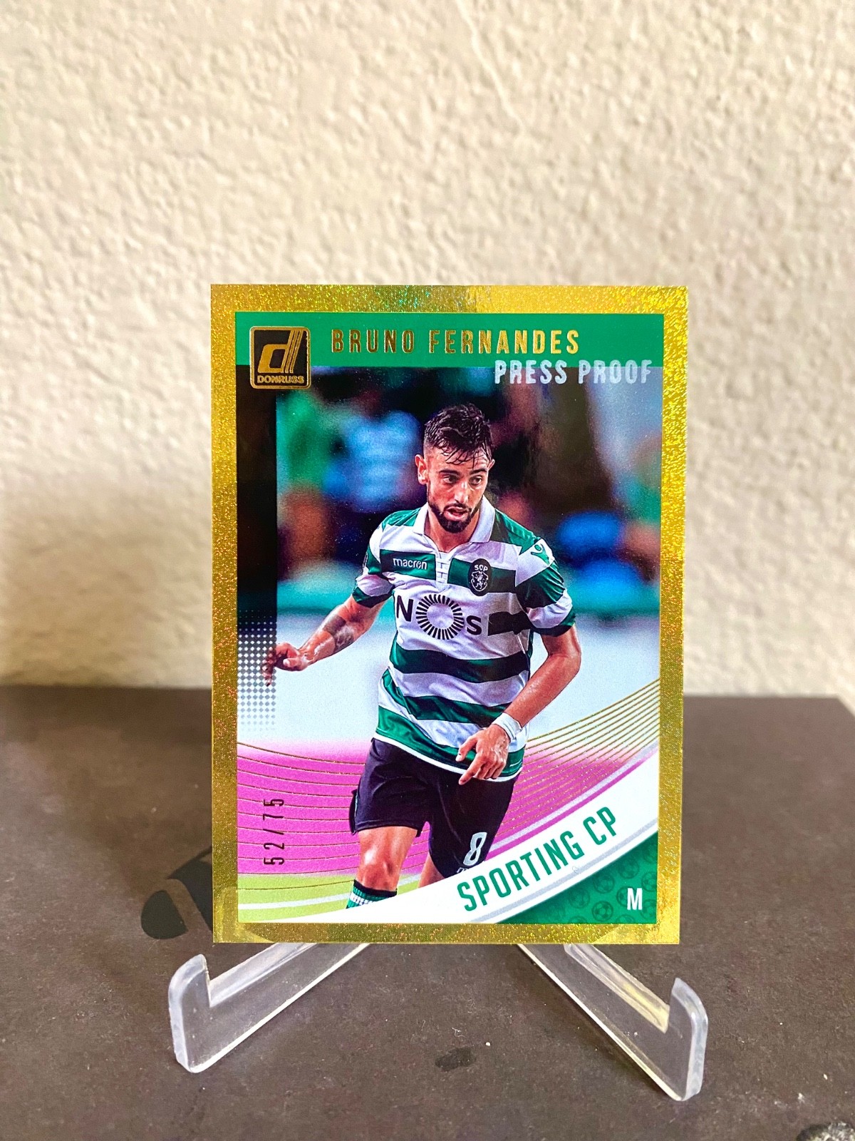 Bruno Fernandes 2018-19 Panini Donruss World Cup GOLD PRESS PROOF SP /75 ! 🔥