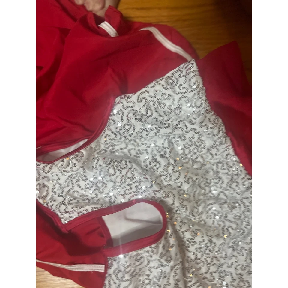 Weissman Rojo y Plata Lentejuelas Disfraz Baile Pantalones y Top MC Foto 3 de 4