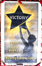 ORIG WW1 World War One Liberty Loan Poster  Add the Fifth Point Never Displayed