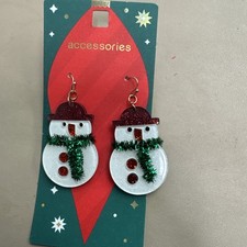 Beeline Jewelry Acrylic Snowman Drop Earrings