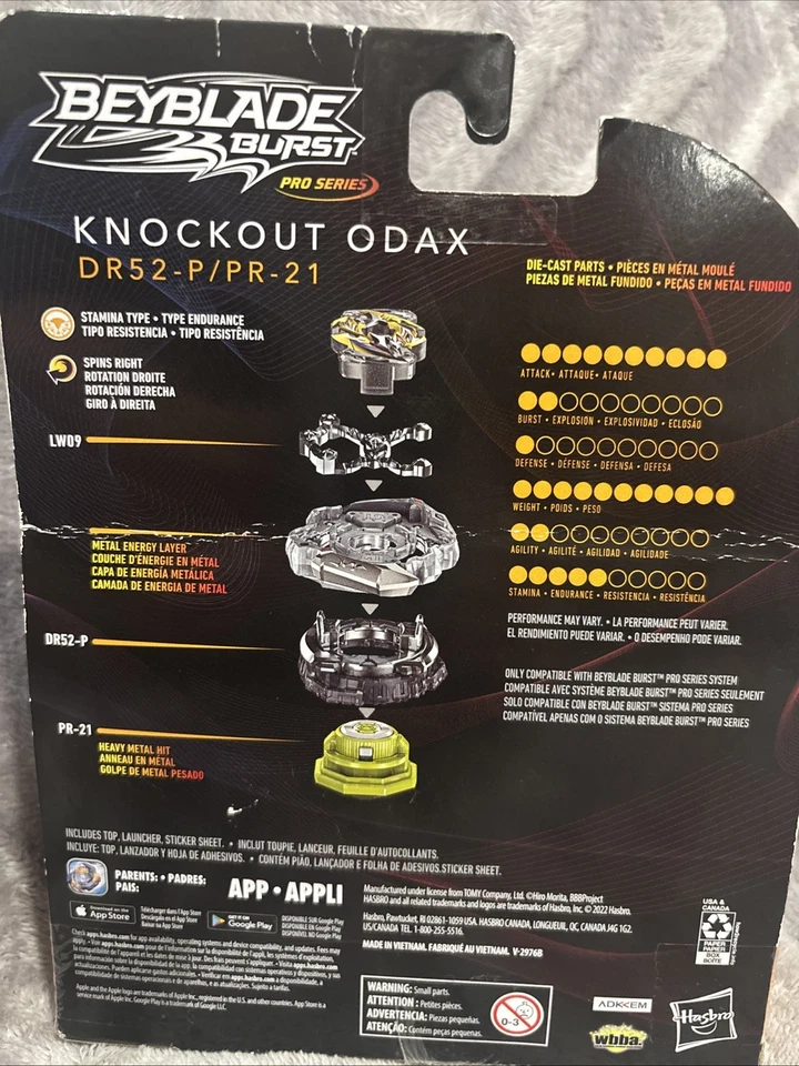 Hasbro Beyblade Burst Pro Series Knockout Odax DR52-P/PR-21 Spinning Top Nuevo Foto 4 de 4