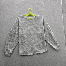 PINK Victoria's Secret Women Sweatshirt L Gray Fleece Lettering Logo Long Sleeve