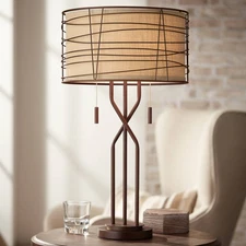 Marlowe Rustic Industrial Table Lamp 28 3/4" Tall Bronze Metal Dimmer Bedroom