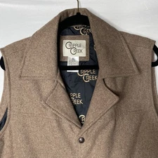 Cripple Creek Men’s Western Wool Blend Vest XL Brown Quilted Lined Ranch Cowboy