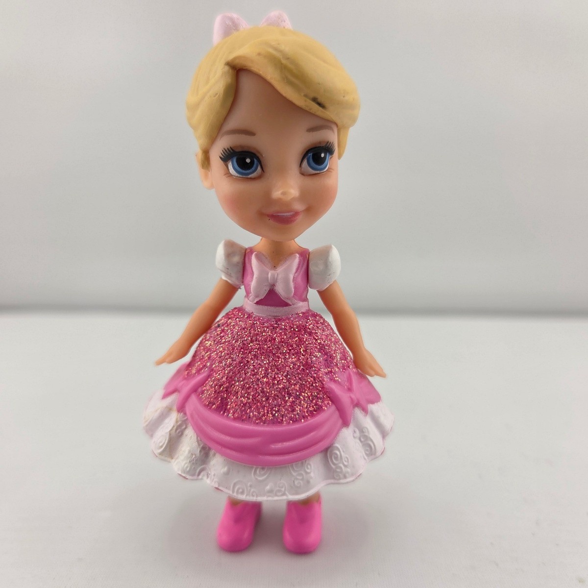 pink dress cinderella doll Disney Princess Cinderella Small Doll Pink Glitter Dress Blonde 0410HL01