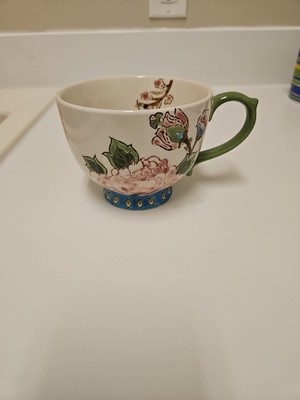 Dutch Wax Coastline Imports Mug Cup Floral Design Hand Painted NEW