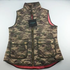 Cynthia Rowley Vest Women Medium Camouflage Quilted Puffer Sleeveless Jacket NWT