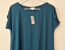 Pure Jill J Jill Teal EcoVero Viscose Short Sleeve Maxi Dress Size XS Pocket New