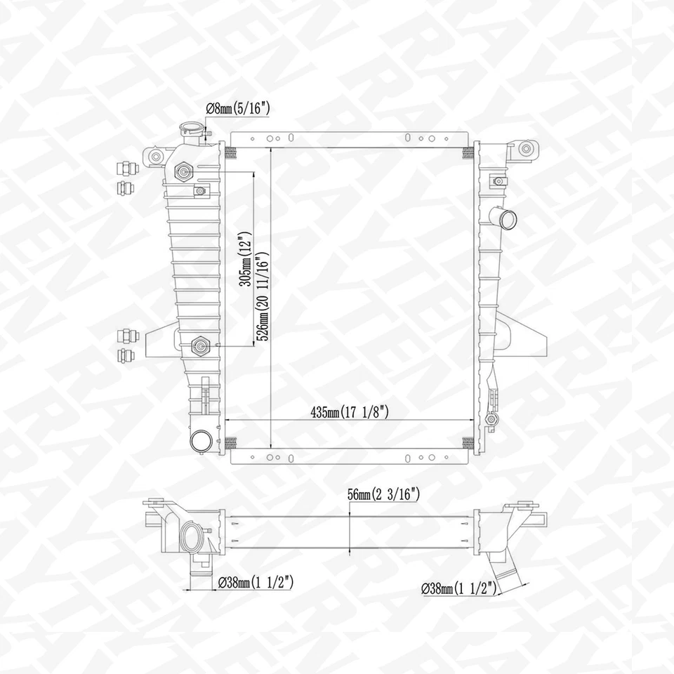 UIU 1721 Aluminium Radiator for 1995 1996 1997 Ford Ranger Mazda B3000 B4000 - Изображение 2 из 4